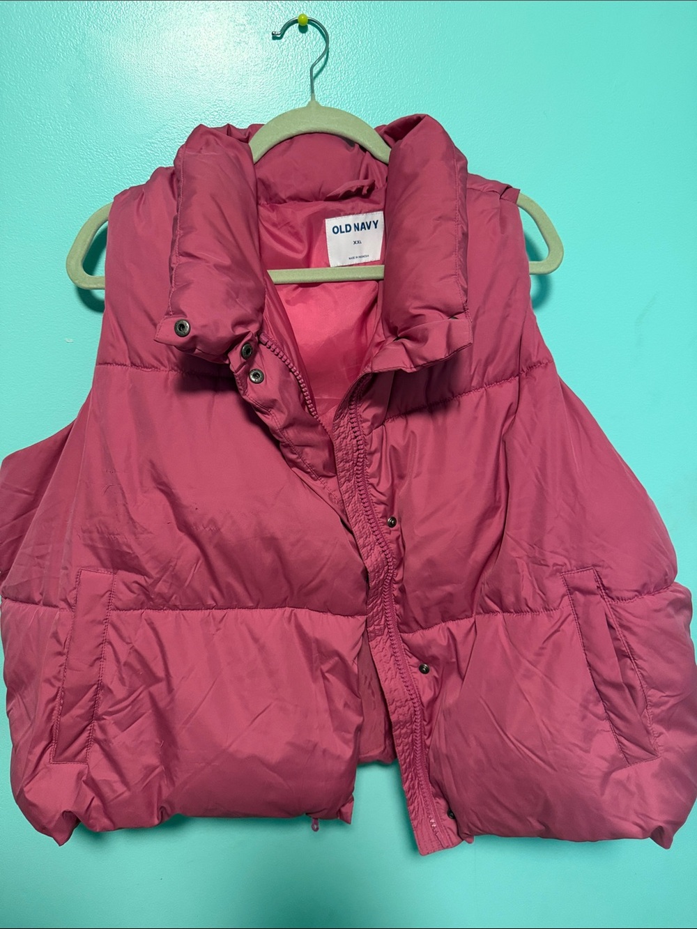 Old Navy Women's Rose Pink Quilted Puffer Vest